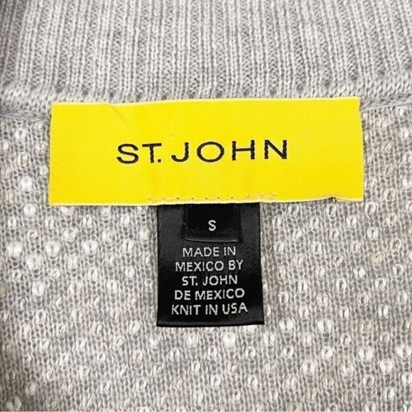 St. John color blocked knit front-zip bomber jacket size Small - Picture 8 of 9